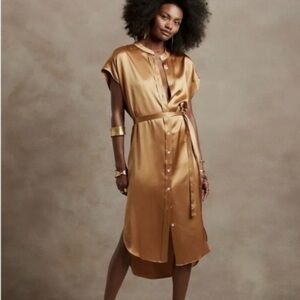 Banana Republic Cream Silk Midi Dress